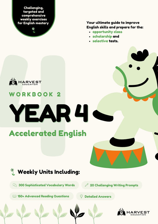 Harvest Education Year 4 Accelerated English Workbook 2