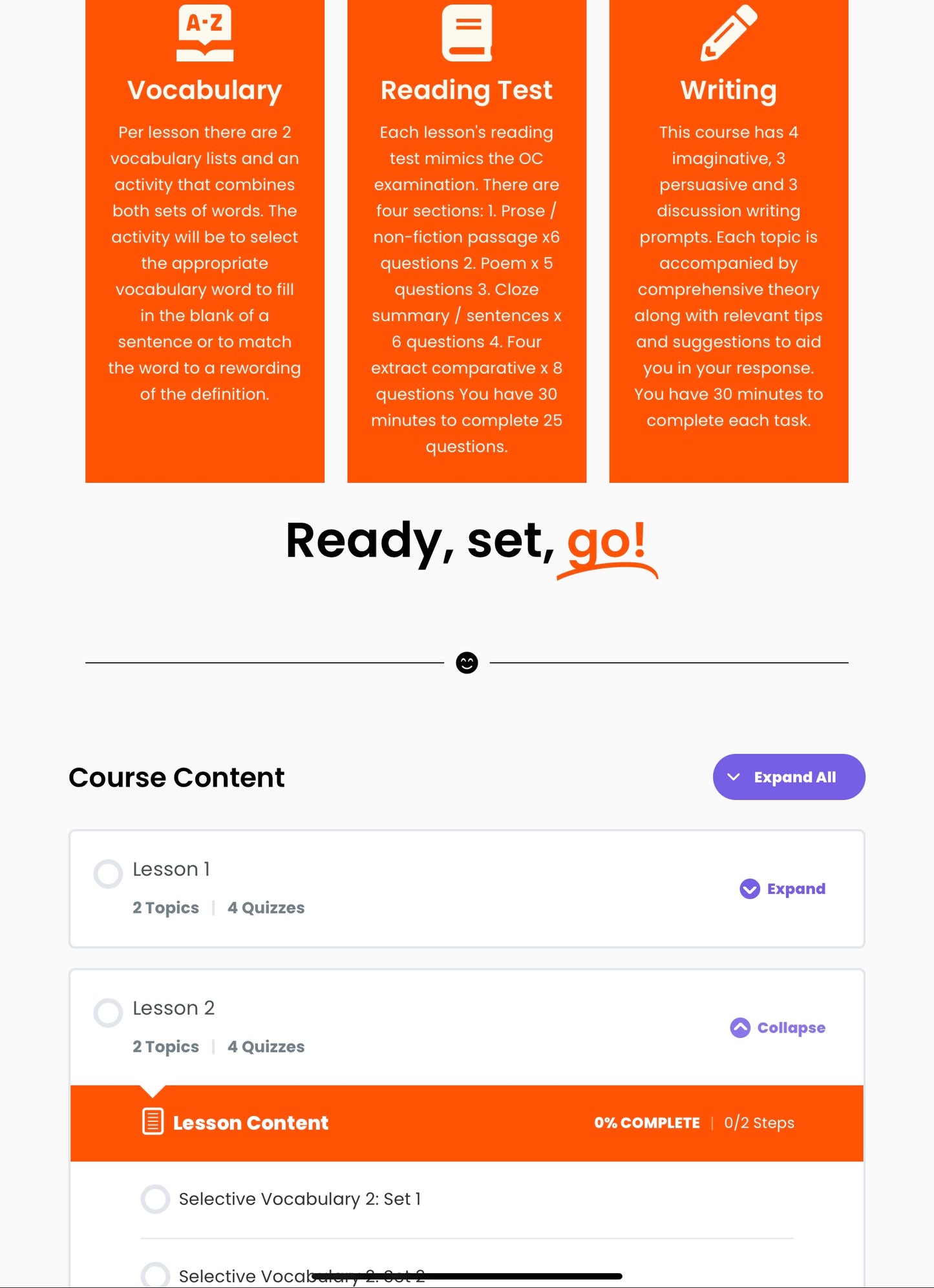 Selective School Exam 10 Lesson Online Course (English Mastery Course)
